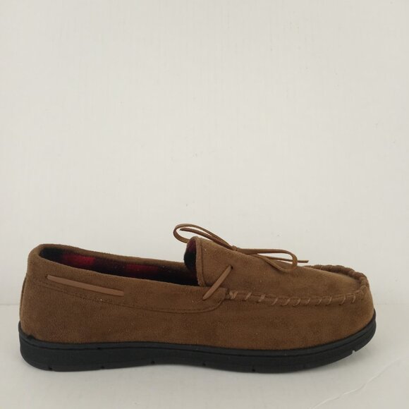 Club Room Brown Faux Suede Moccasin Slippers Mens L 9.5 - 10.5 - Picture 5 of 11